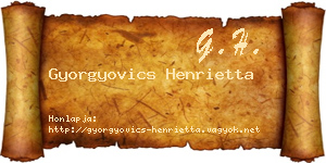 Gyorgyovics Henrietta névjegykártya